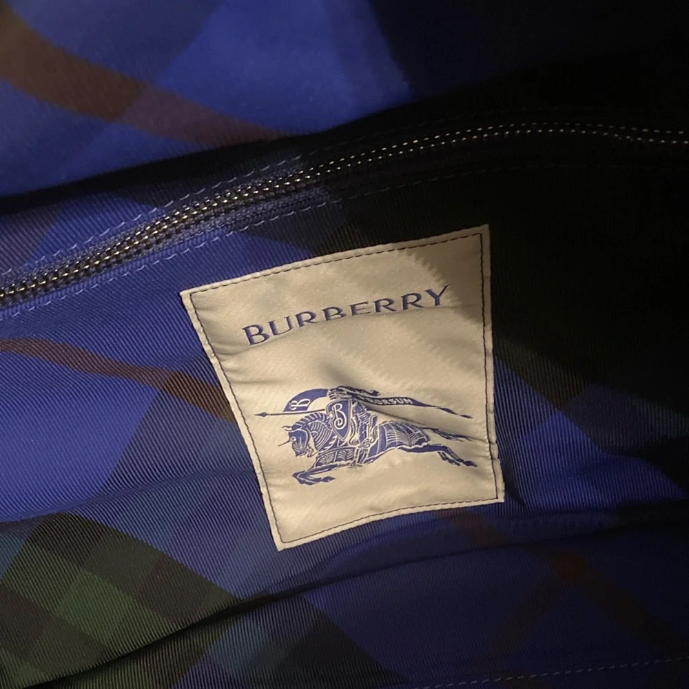 Burberry Shield Duffle M Check Nylon with Dust Bag NWT